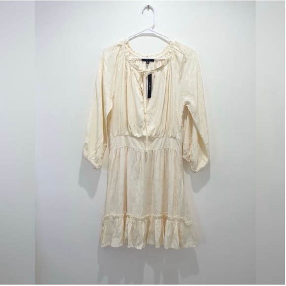 Lulu’s Always The Sweetest Cream Jacquard Ruffled Mini Dress - Picture 1 of 14